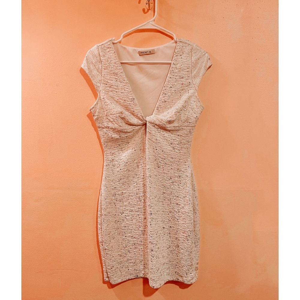 White Shimmer Bodycon Dress